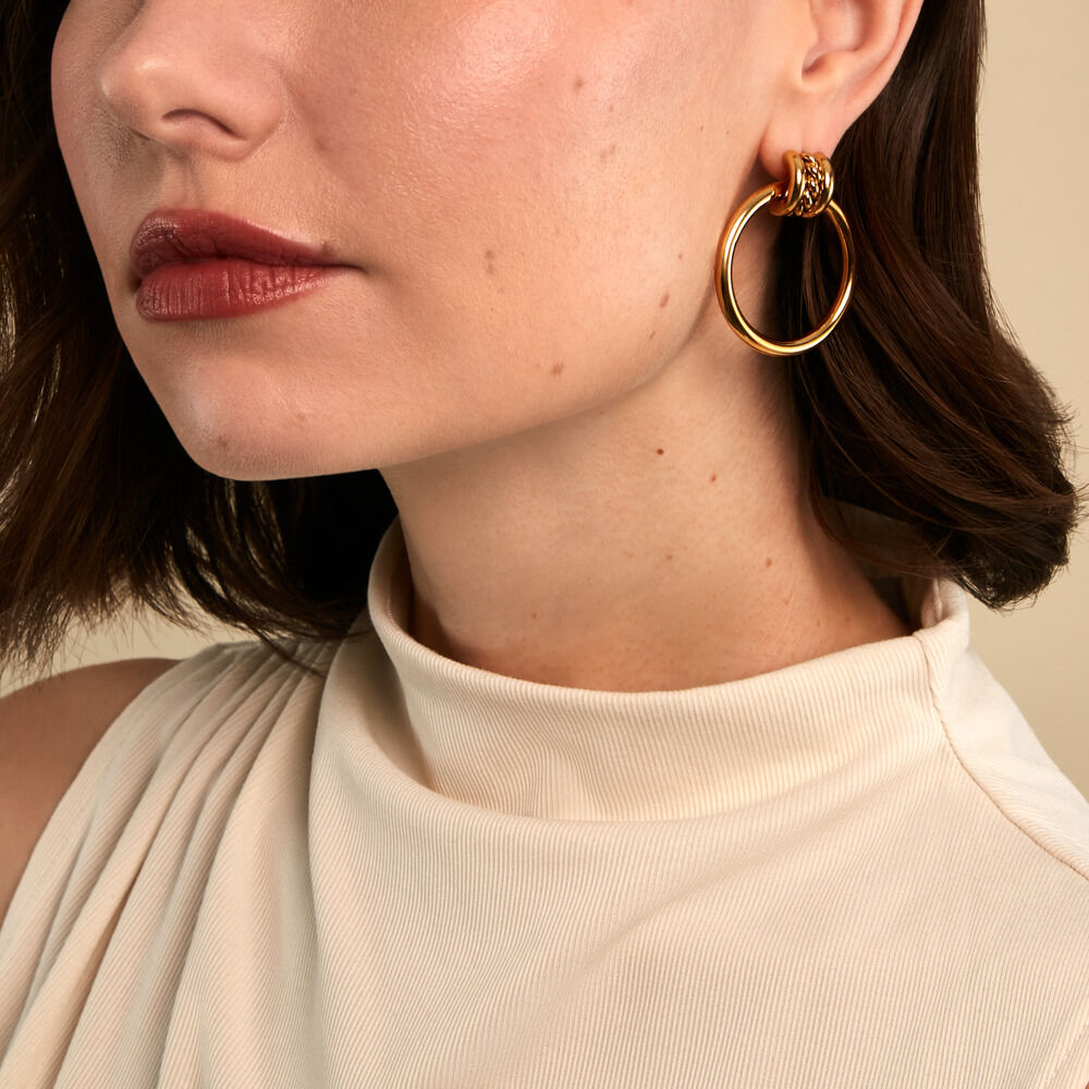 Boucles D'Oreilles Pendantes Cherish Acier Jaune - Pendantes Femme | Marc Orian