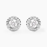 Boucles D'oreilles Puces Morissette Argent Blanc Diamant Synth&eacute;tique - Puces Femme | Marc Orian