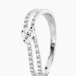 Bague Vrille Double Or Blanc Oxyde De Zirconium - Solitaires Femme | Marc Orian