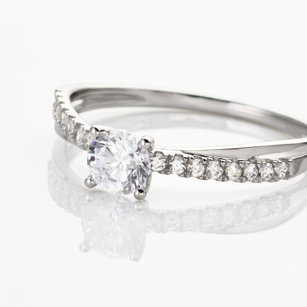 Bague Solitaire Kanel Or Blanc Oxyde De Zirconium - Solitaires Femme | Marc Orian
