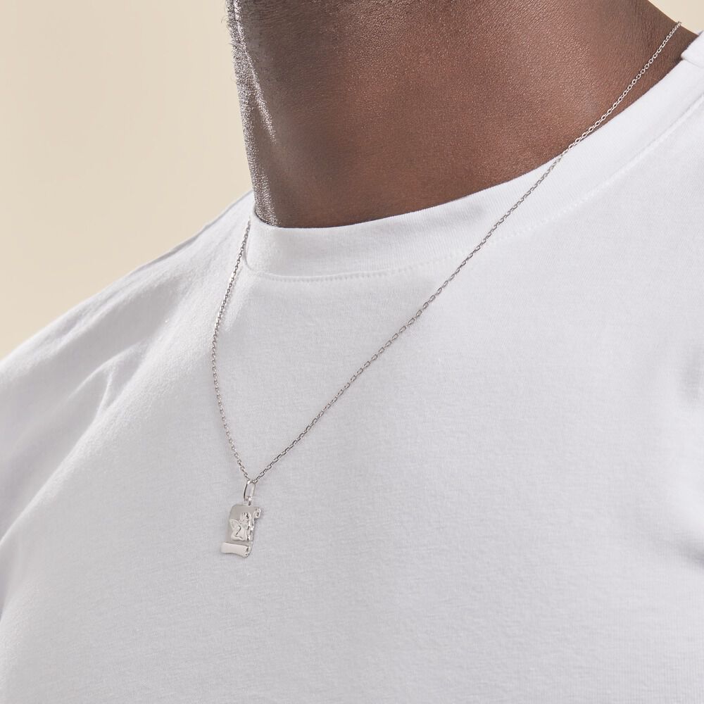 Pendentif Ange Parchemin Or Blanc - Bijoux personnalisés Famille | Marc Orian