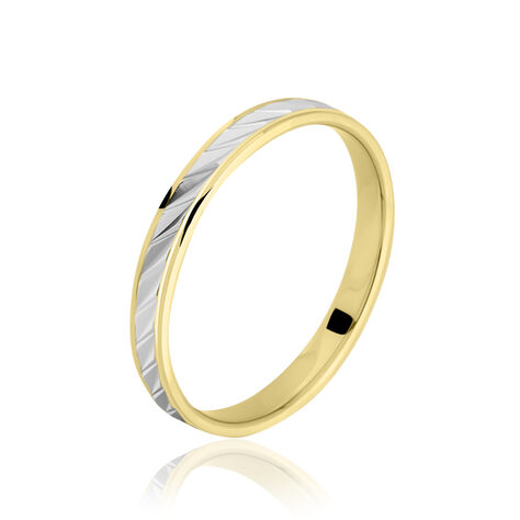 Alliance Faceteana Ruban Plat Or Bicolore - Alliances duo Unisex | Marc Orian