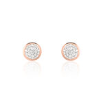 Boucles D'oreilles Puces Edmee Cercle 0 Or Rose Strass - Puces Femme | Marc Orian