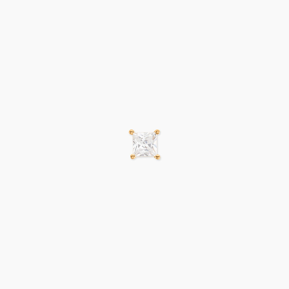 Boucle D'oreille Puce Unitaire Sofiane Plaqué Or Jaune Oxyde Zirconium - Puces Homme | Marc Orian