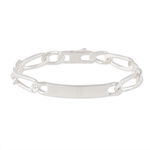 Bracelet Identit&eacute; Vila Maille Alternee 1/2 Argent Blanc - Gourmettes Homme | Marc Orian