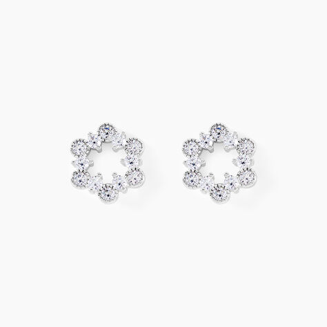 Boucles D'Oreilles Puces Astrea Argent Blanc Oxyde De Zirconium - Puces Femme | Marc Orian