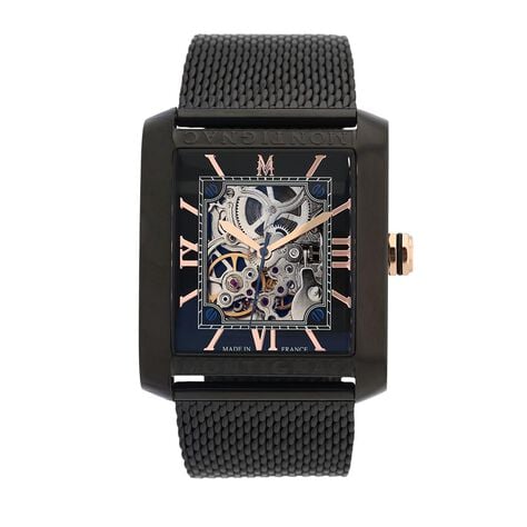 Montre Montignac Square Automatique Noir - Montres automatiques Homme | Marc Orian