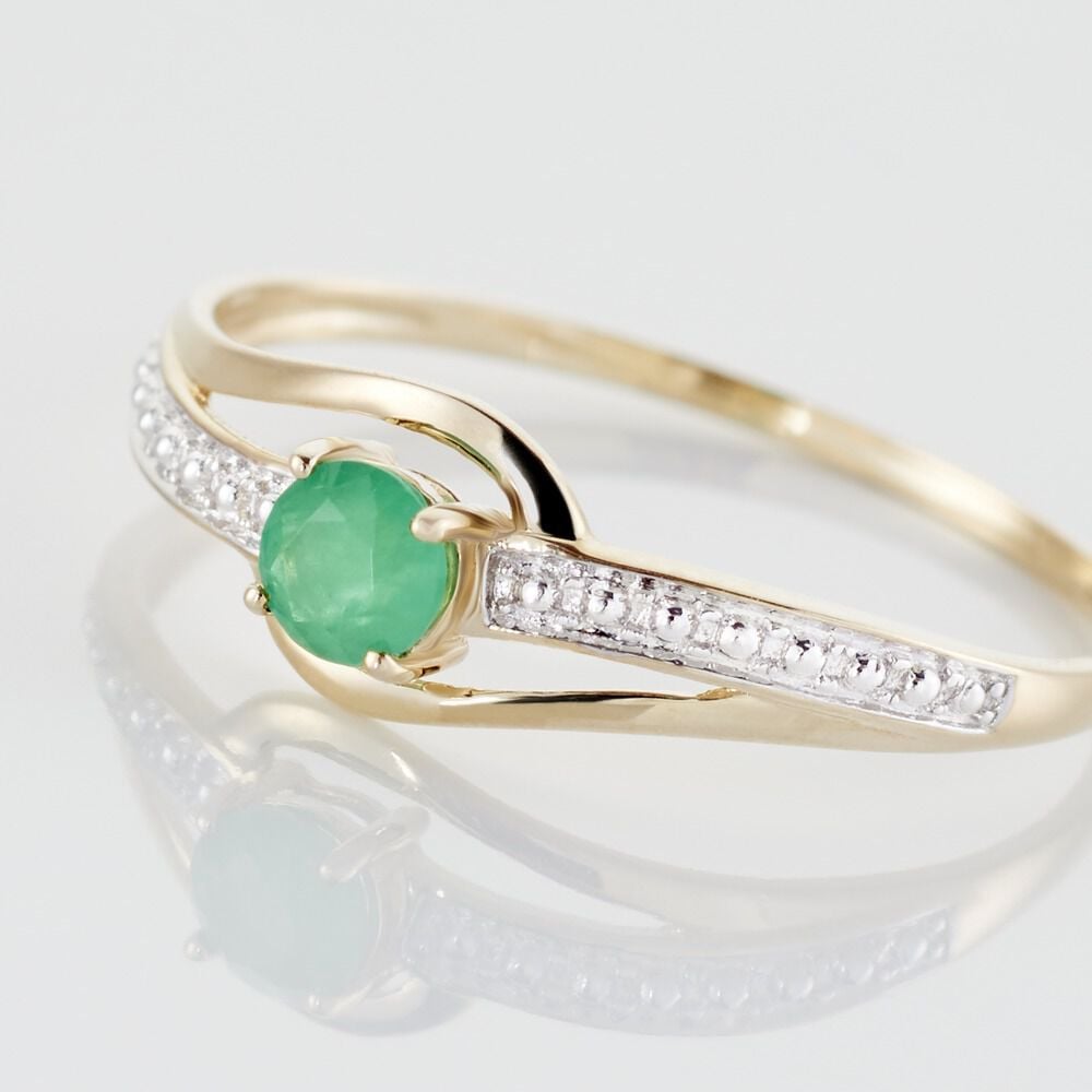 Bague Tanissia Or Jaune Emeraude - Bagues vintage Femme | Marc Orian