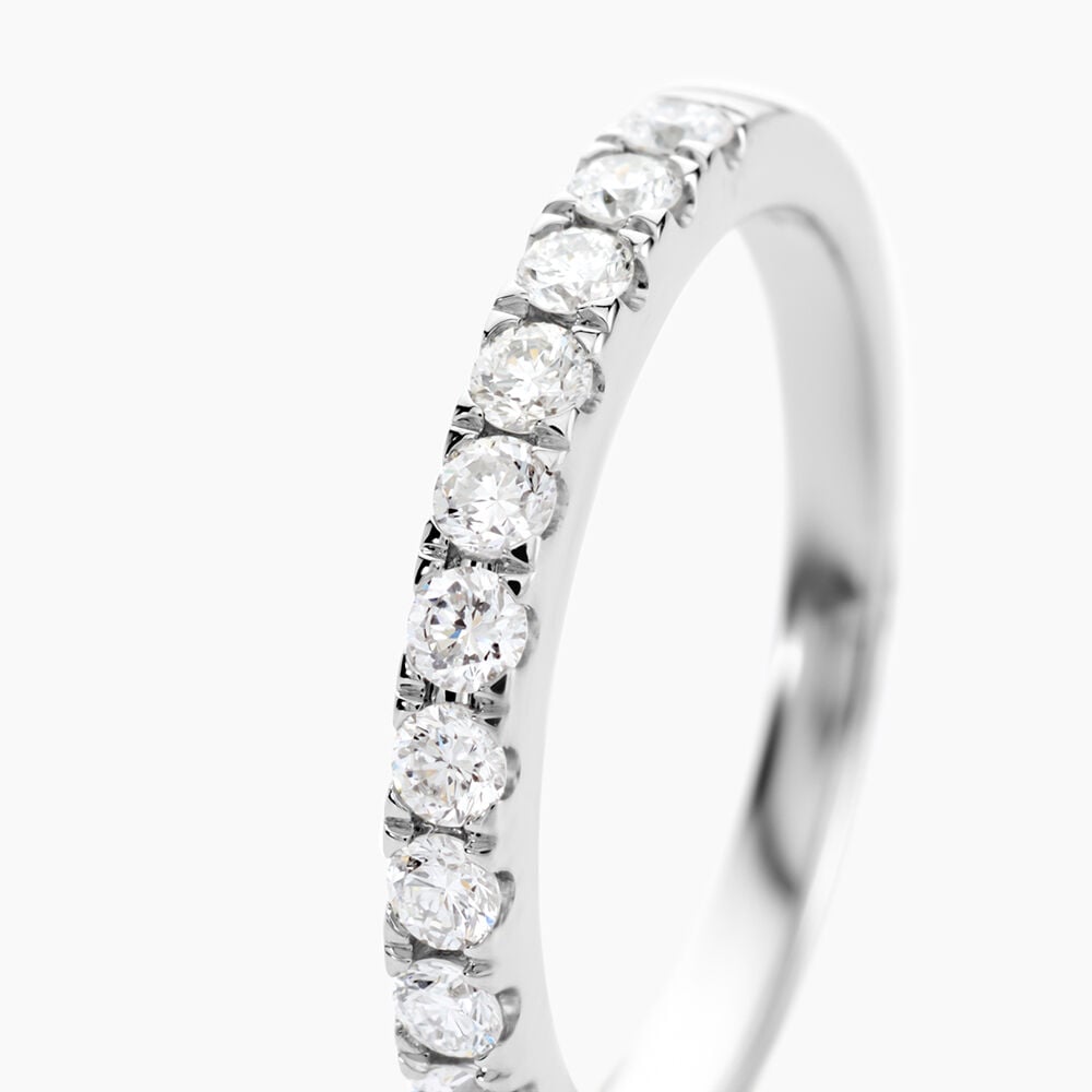 Alliance Pristina Ld Platine Blanc Diamant Synthétique - Alliances avec pierres Femme | Marc Orian