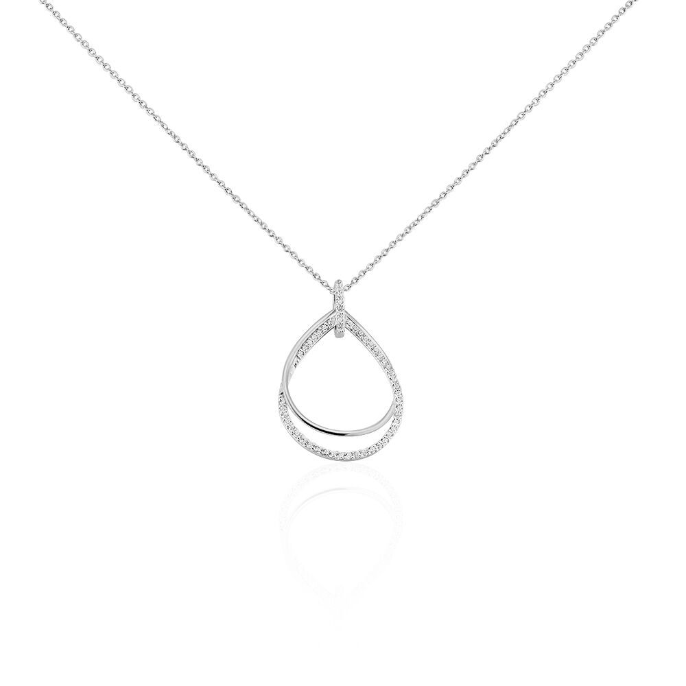 Collier Sautoir Paolino Argent Blanc Oxyde De Zirconium - Colliers avec pierres Femme | Marc Orian