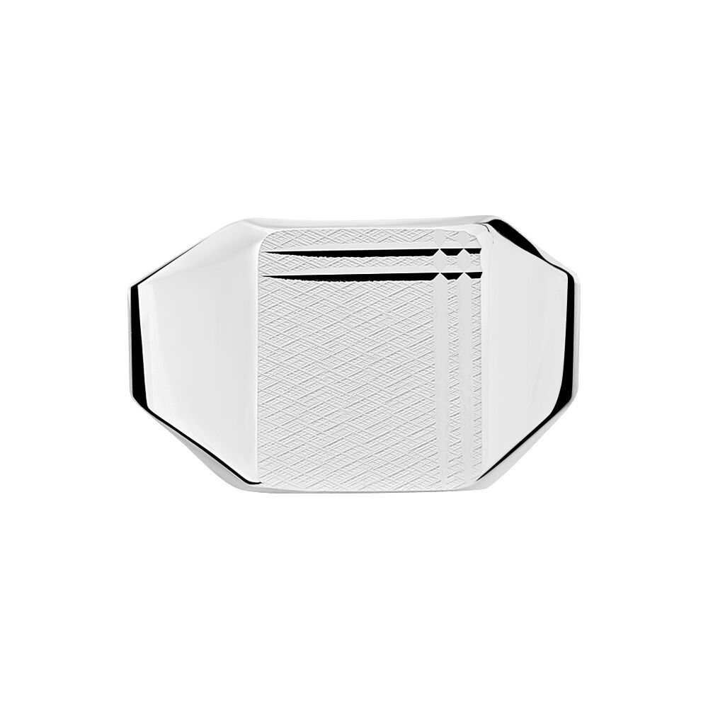 Chevalière Sumeyra Argent Blanc - Bijoux personnalisés Homme | Marc Orian