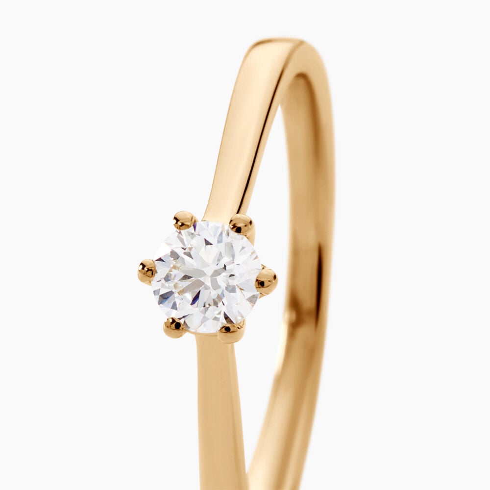 Bague Solitaire Athena Or Jaune Diamant - Parures de mariage Femme | Marc Orian