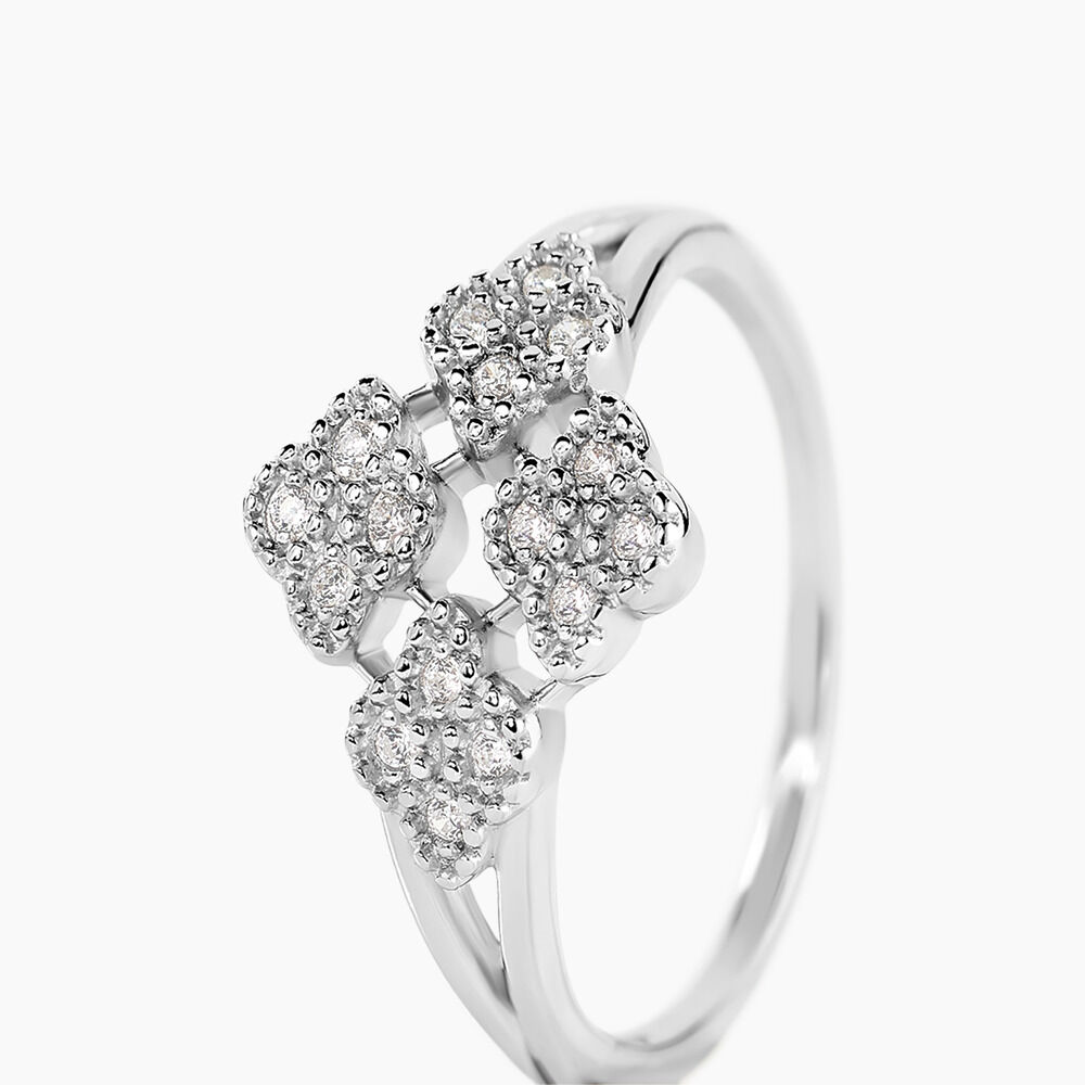 Bague Roseraie Argent Blanc Oxyde De Zirconium - Bagues avec pierre Femme | Marc Orian