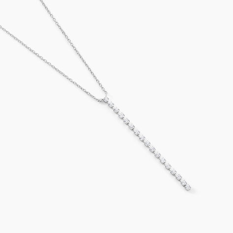 Collier Whitney Argent Blanc Oxyde De Zirconium - Colliers avec pierres Femme | Marc Orian
