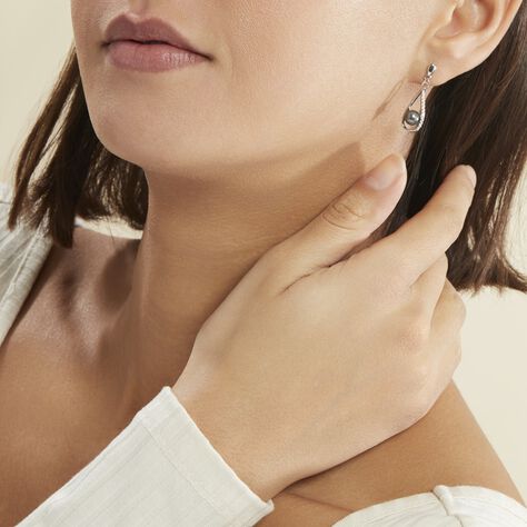 Boucles D'oreilles Pendantes Polynesie Argent  Perle D'imitation Oxyde - Boucles d'oreilles Pendantes Femme | Marc Orian