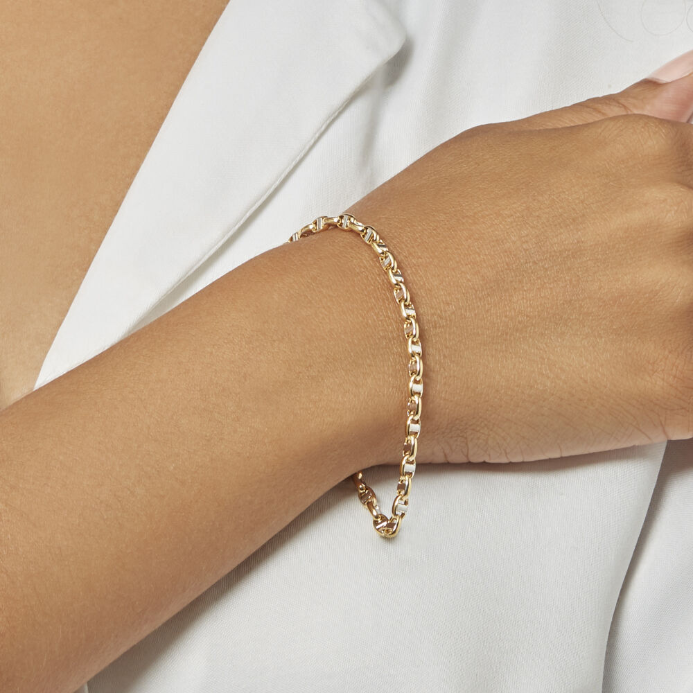 Bracelet Carlo Or Bicolore Maille Marine Ronde - Bracelets mailles Femme | Marc Orian