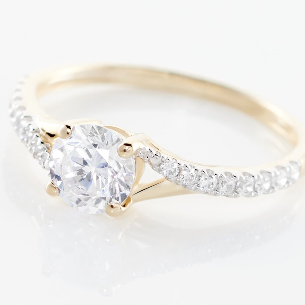 Bague Evita Or Jaune Oxyde De Zirconium - Solitaires Femme | Marc Orian
