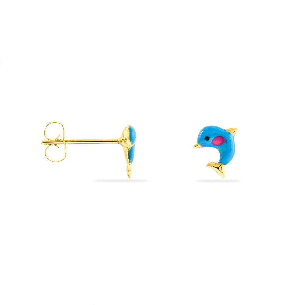 Boucles D'oreilles Puces Mael Dauphin Or Jaune - Puces Enfant | Marc Orian