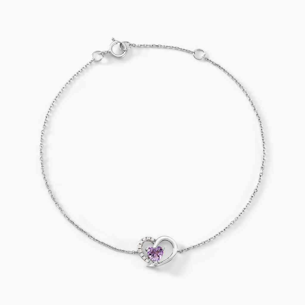 Bracelet Eliana Or Blanc Amethyste Et Oxyde De Zirconium - Bracelets cha&icirc;nes Femme | Marc Orian
