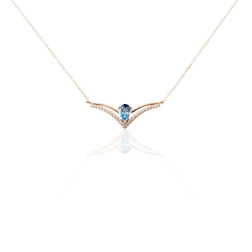 Collier Or Rose Gaelle Topaze Oxydes De Zirconium - Colliers avec pierres Femme | Marc Orian
