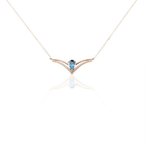 Collier Or Rose Gaelle Topaze Oxydes De Zirconium - Colliers avec pierres Femme | Marc Orian