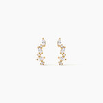 Boucles D'Oreilles Puces Fortunella Argent Dor&eacute; A L'Or 750/1000 Oxyde De Zirconium - Puces Femme | Marc Orian