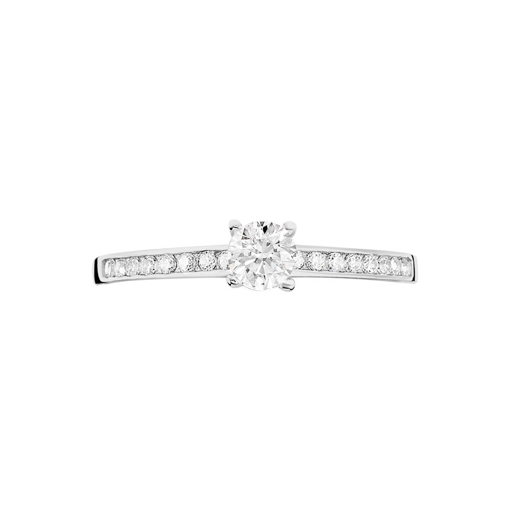 Bague Harem Or Blanc Oxyde De Zirconium - Solitaires Femme | Marc Orian