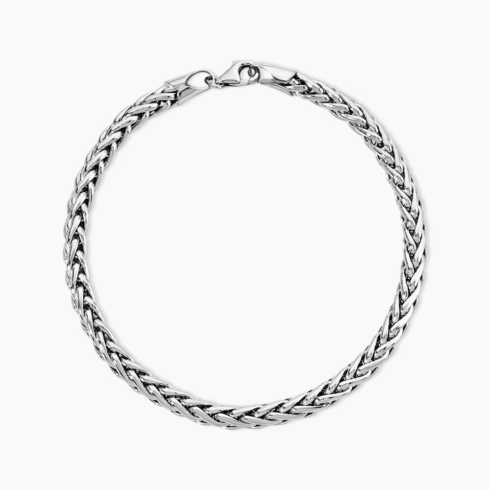 Bracelet Jany Maille Palmier Or Blanc - Bracelets mailles Femme | Marc Orian