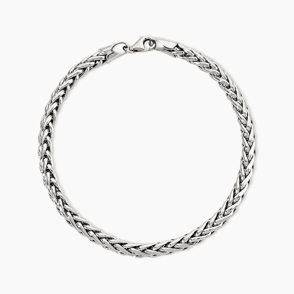 Bracelet Jany Maille Palmier Or Blanc - Bracelets mailles Femme | Marc Orian