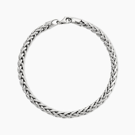 Bracelet Jany Maille Palmier Or Blanc - Bracelets mailles Femme | Marc Orian