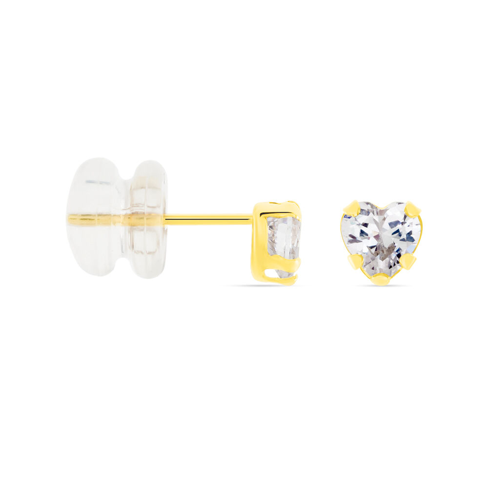 Boucles D'oreilles Puces Daria Coeur Or Jaune Oxyde - Puces Femme | Marc Orian