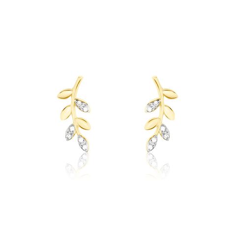 Boucles D'oreilles Puces Palmiro Or Jaune Diamant - Boucles d'oreilles pierres précieuses Femme | Marc Orian