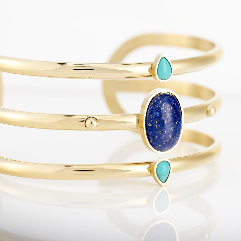 Bracelet Jonc Melissane Acier Jaune Pierre De Synthese - Bracelets joncs Femme | Marc Orian