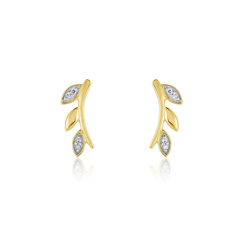 Boucles D'oreilles Puces Laverna Or Jaune Diamant - Puces Femme | Marc Orian