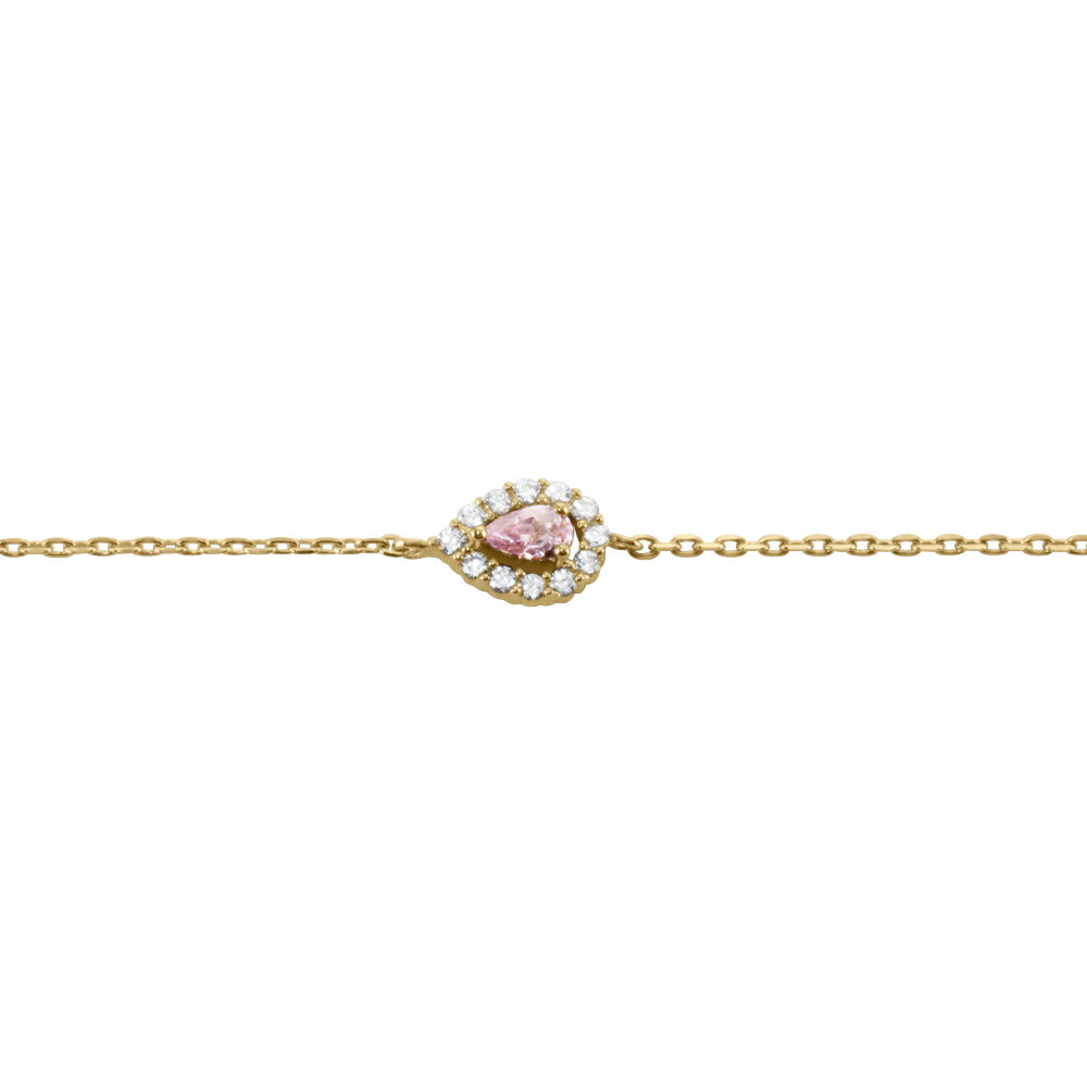 Bracelet Zihna Plaqué Or Jaune Pierre De Synthèse Oxyde - Bracelets chaînes Femme | Marc Orian