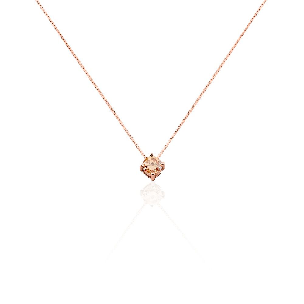 Collier Solitaire Argent Rose Rio Santa Teresa Oxyde De Zirconium - Colliers solitaires Femme | Marc Orian
