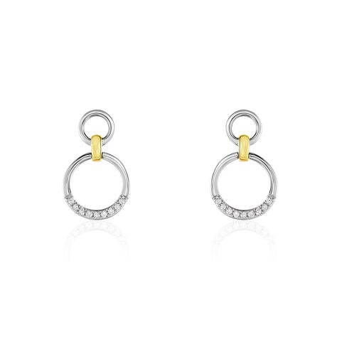 Boucles D'oreilles Pendantes Or Bicolore Nioline Diamants - Pendantes Femme | Marc Orian