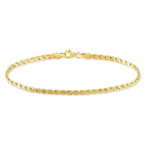 Bracelet Or 18 Carats 750/00 Maille Palmier Jaune - Femme - 689,99 €