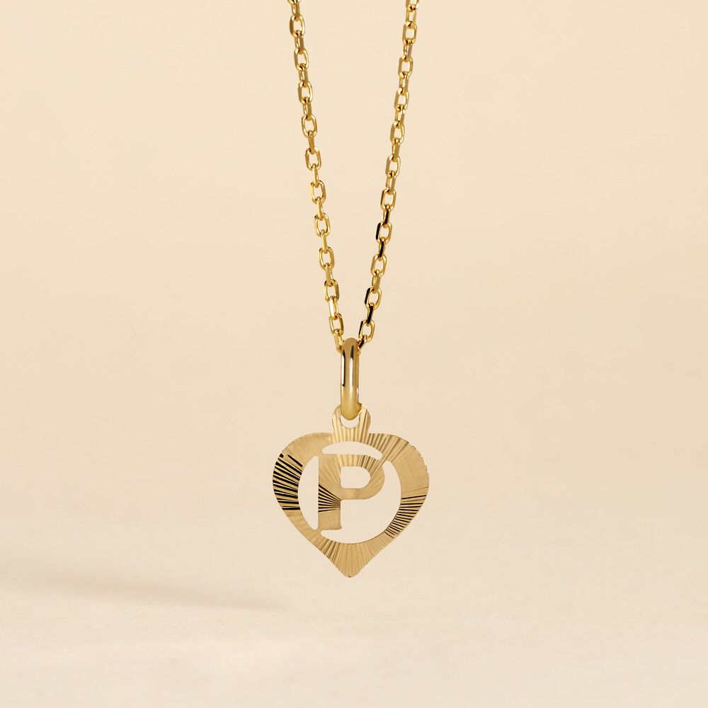 Pendentif Eudocie Coeur Lettre Or Jaune - Pendentifs Famille | Marc Orian