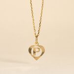 Pendentif Eudocie Coeur Lettre Or Jaune - Pendentifs Famille | Marc Orian