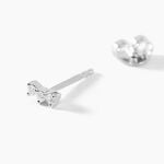 Boucles D'oreilles Puces Sigourney Argent Blanc Diamant Synth&eacute;tique - Puces Femme | Marc Orian