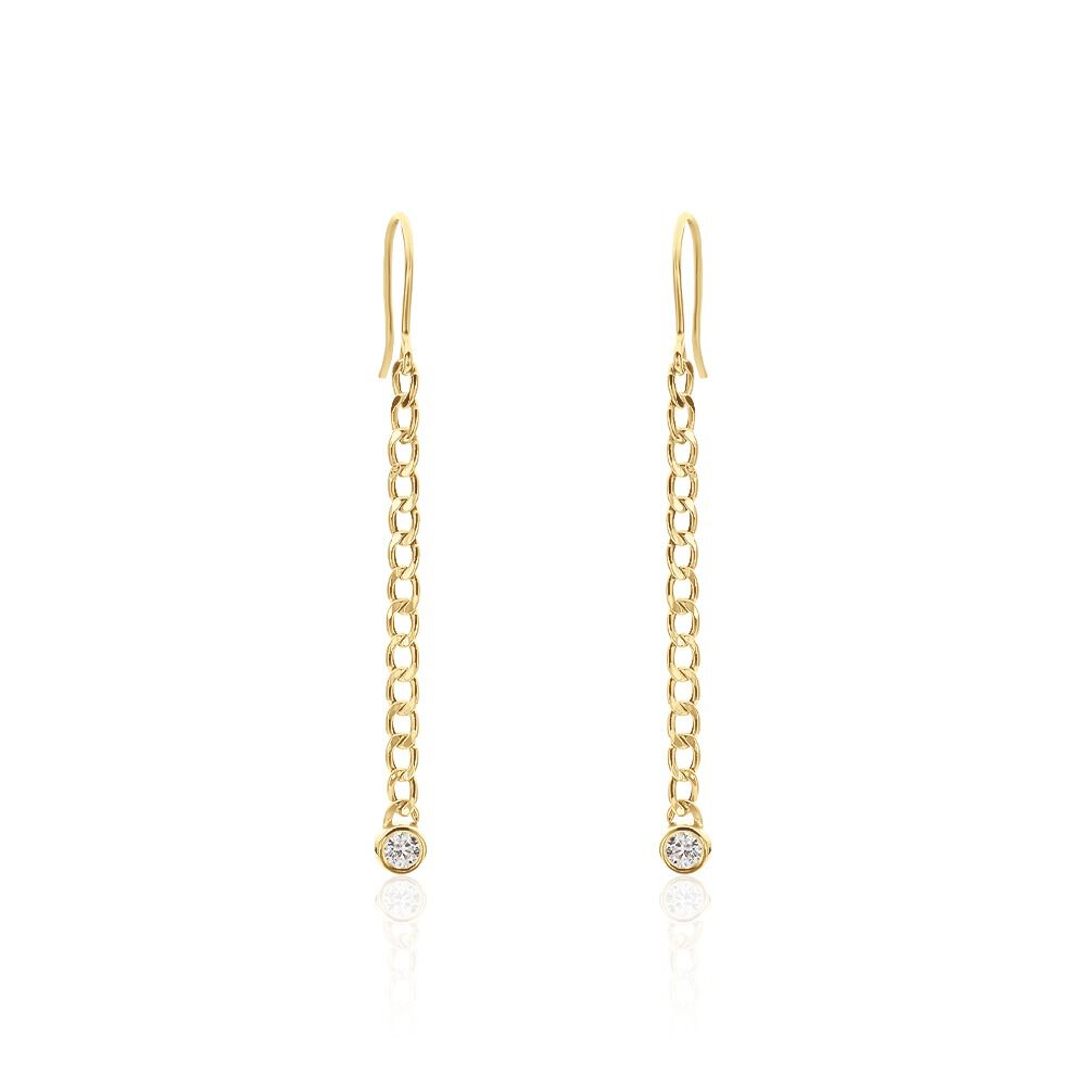 Boucles D'oreilles Pendantes Vienne Or Jaune Oxyde De Zirconium - Pendantes Femme | Marc Orian