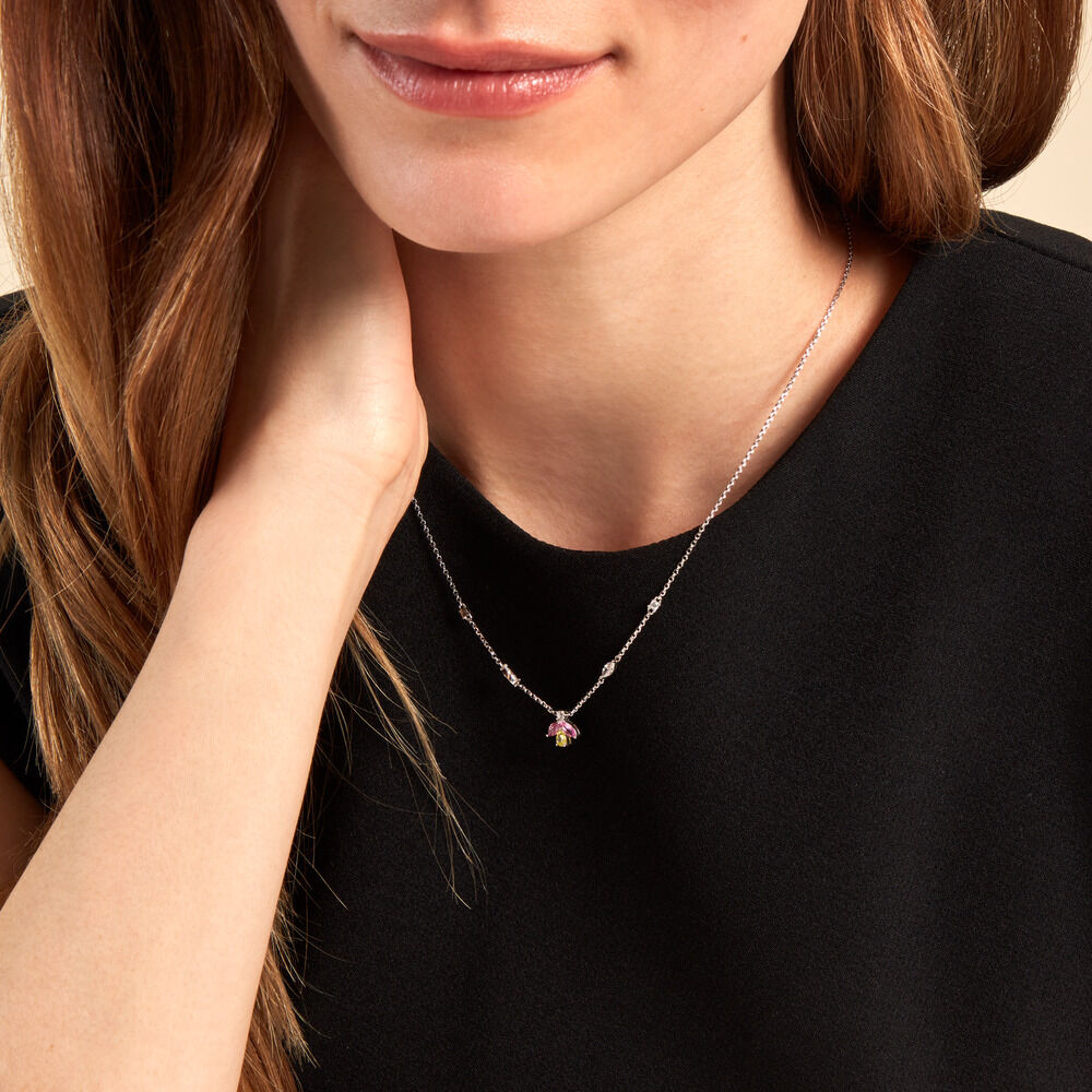 Collier Evasion Argent Blanc Pierre De Synthese Oxyde De Zirconium - Colliers avec pierres Femme | Marc Orian