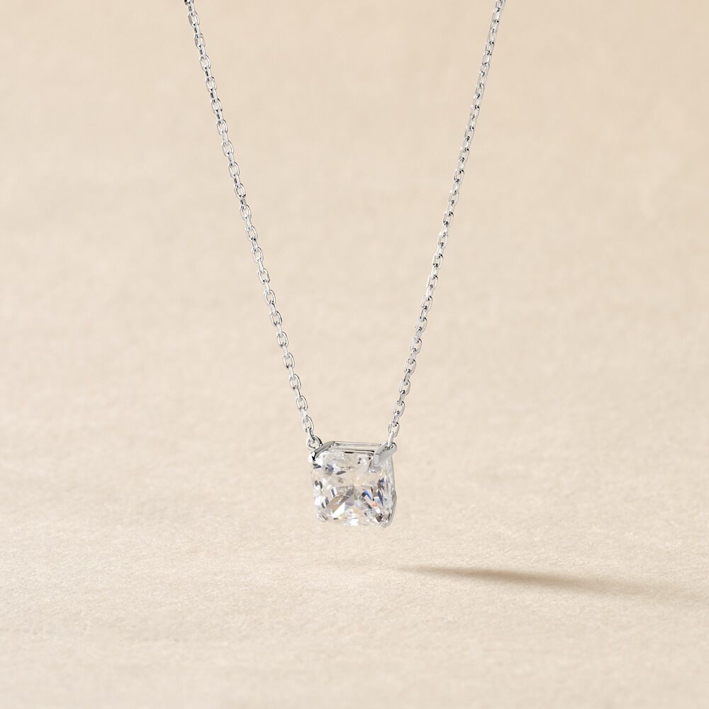 Collier Naziha Or Blanc Oxyde De Zirconium - Colliers avec pierres Femme | Marc Orian