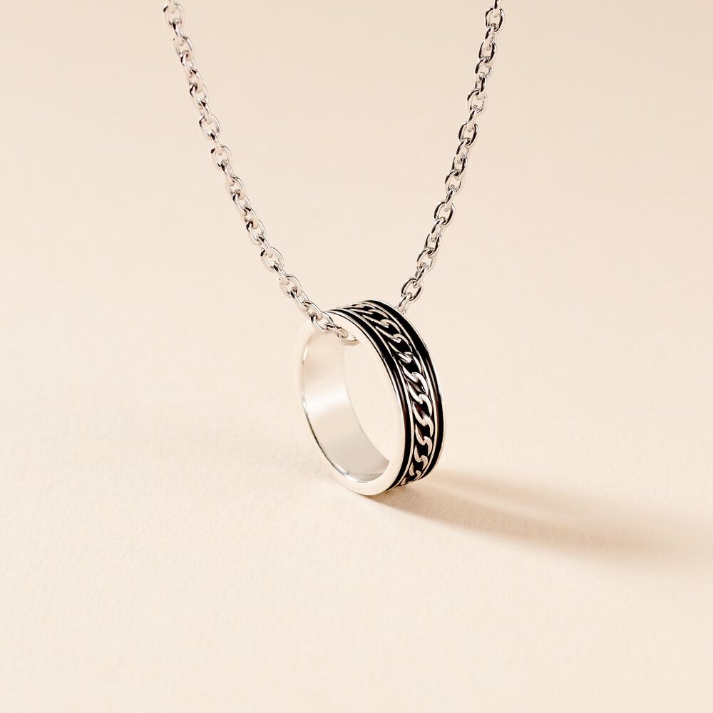 Collier Balthazar Argent Blanc - Colliers Homme | Marc Orian