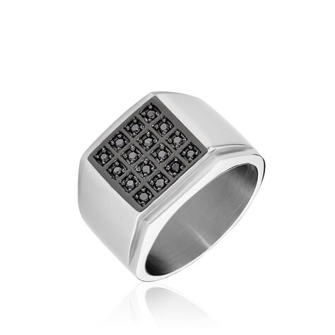 Bague Chevali&egrave;re Acier Vieillit Teodor Oxydes De Zirconium - Bijoux fantaisie Homme | Marc Orian