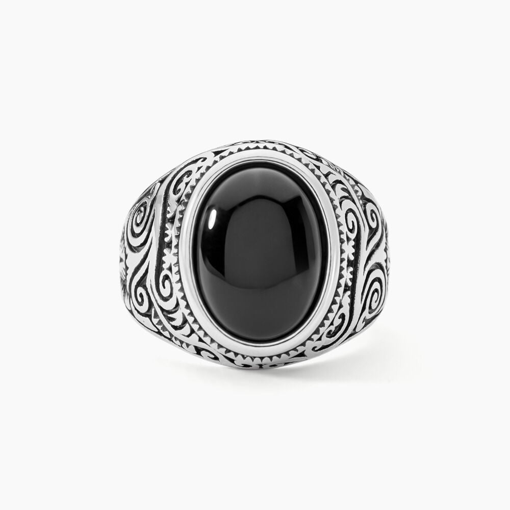 Chevaliere Zayn Acier Inoxydable Blanc Verre - Bijoux fantaisie Homme | Marc Orian