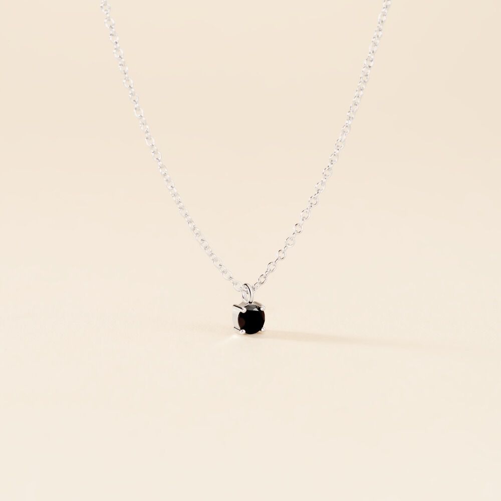 Collier Lylwenn Argent Blanc Oxyde De Zirconium Noir - Colliers solitaires Femme | Marc Orian