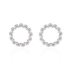 Boucles D'oreilles Puces Florange Argent Blanc Oxyde De Zirconium - Clous d'oreilles Femme | Marc Orian