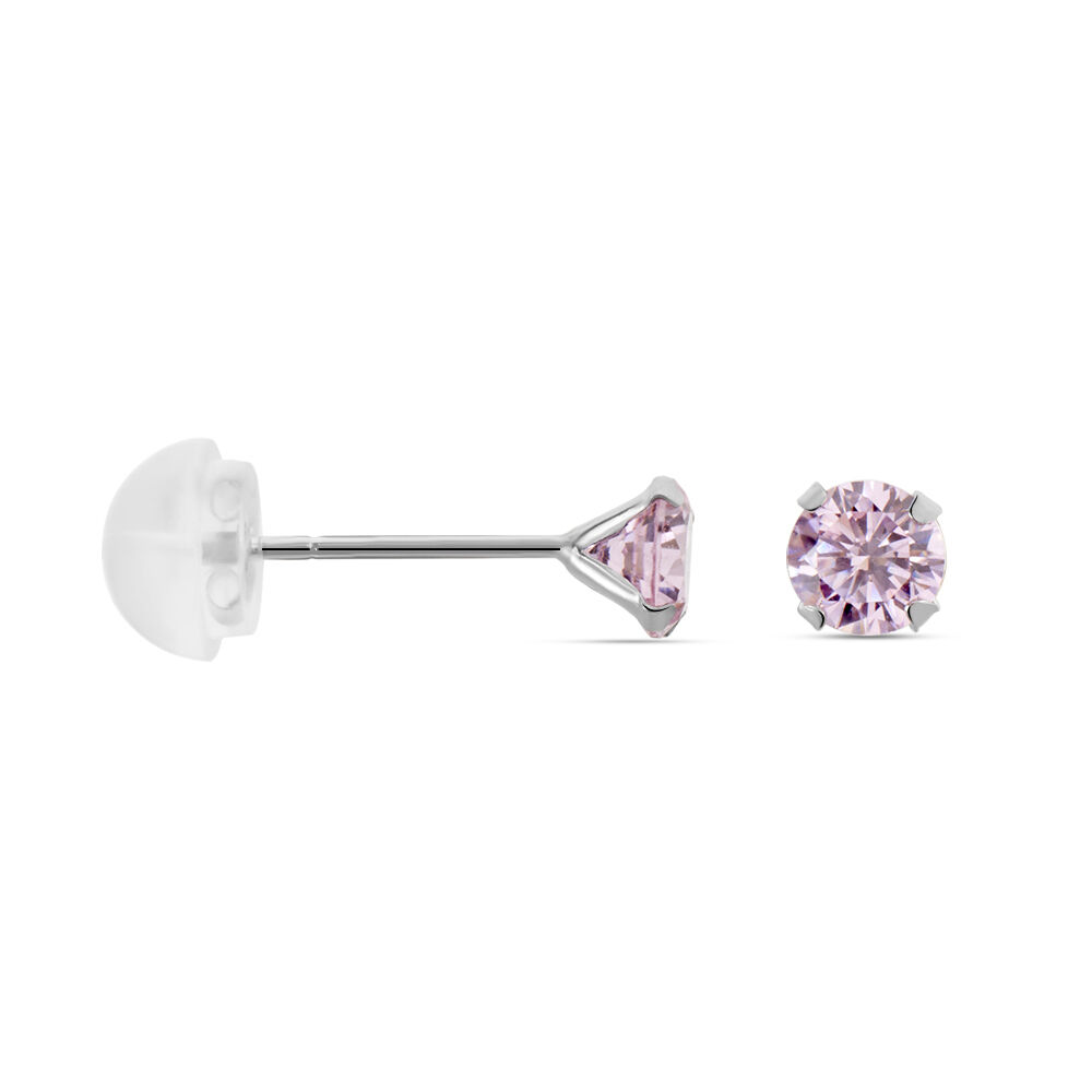 Boucles D'oreilles Puces Or Blanc Oxydes De Zirconium - Puces Femme | Marc Orian